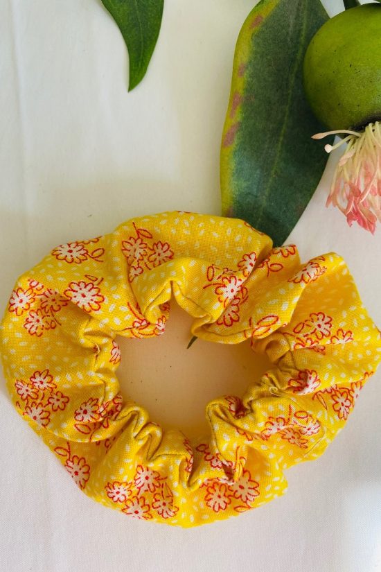 Flowers Yellow Scrunchie