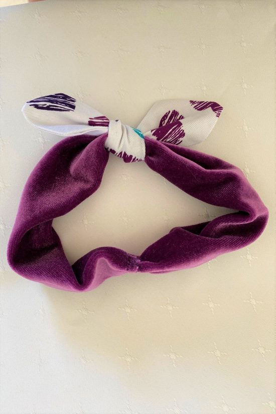 Baby Headband Purple Hearts - Image 2