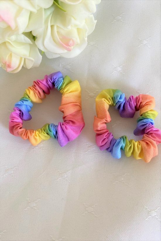 Pastel Rainbow Mini Scrunchie