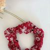 Burgundy Flowers Scrunchie
