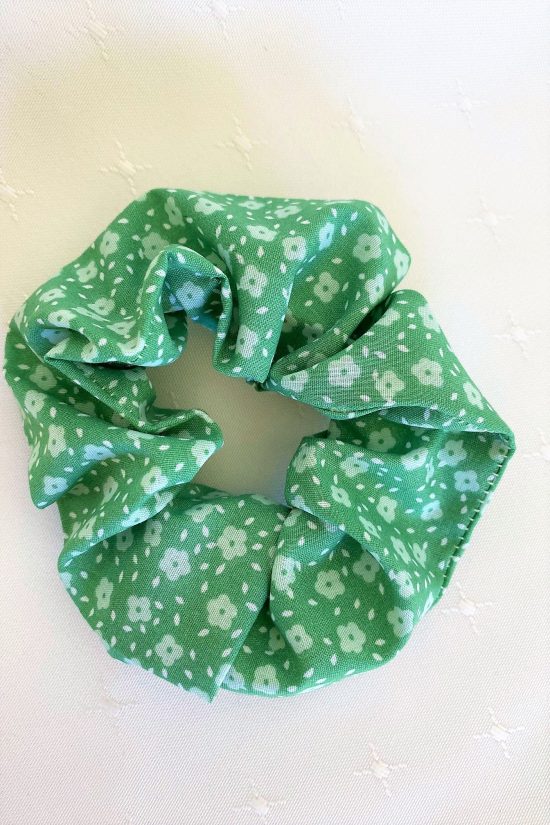 Green Flowers Scrunchie - Image 3