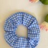 Light Blue Gingham Scrunchie