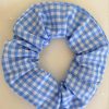 Light Blue Gingham Scrunchie - Image 4