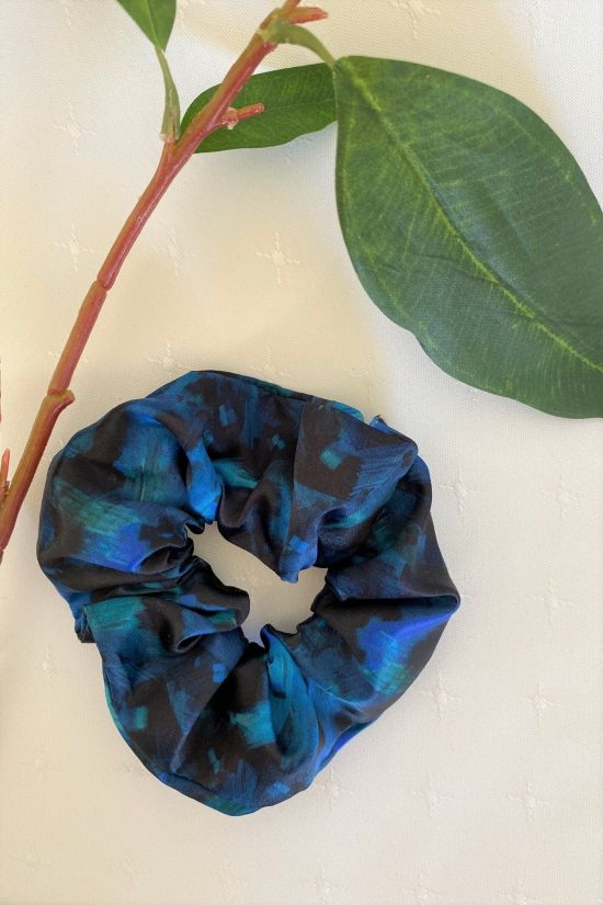 Swishy Blues Scrunchie