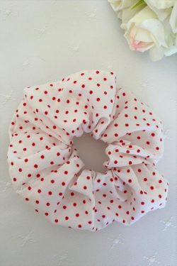 Tiny Red Polkadot Scrunchie