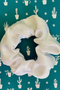 White Satin Scrunchie