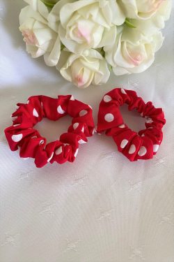 Red Polkadot Mini Scrunchie
