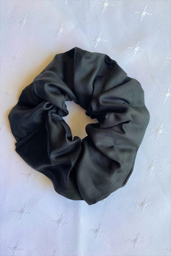 Black Satin Scrunchie - Image 2