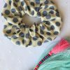 Cream and Grey Polkadot Scrunchie