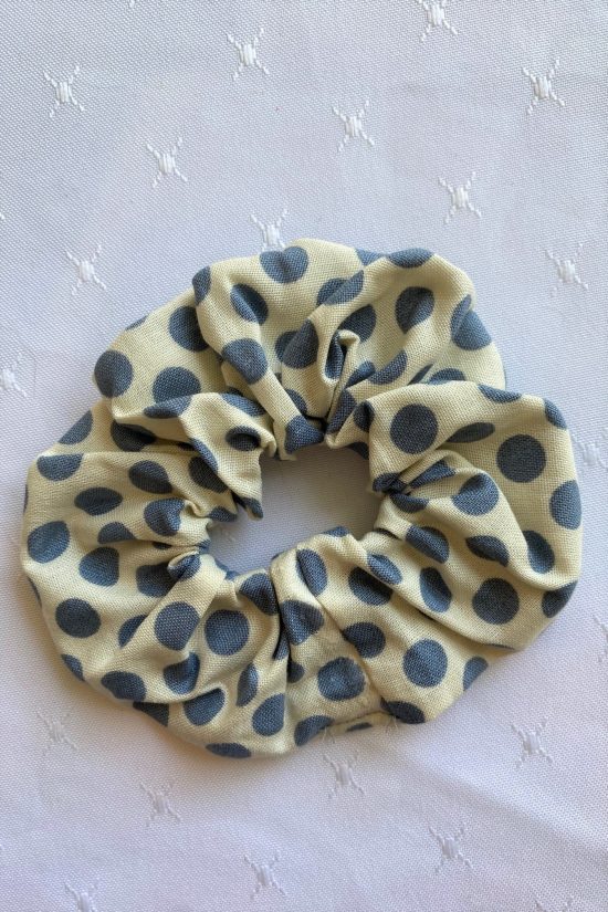 Cream and Grey Polkadot Scrunchie - Image 3