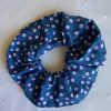 Navy and White Flowers Scrunchie - Image 3