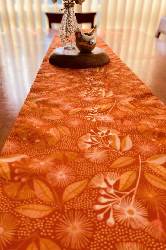 Table Runner Orange Wildflowers - Image 3