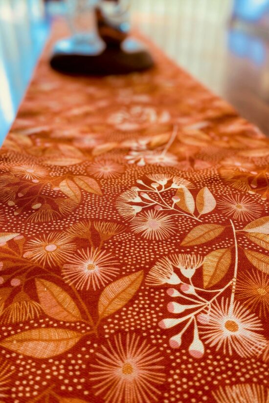Table Runner Orange Wildflowers - Image 2