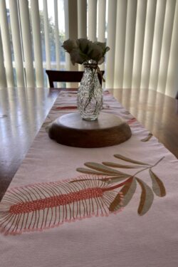 Table Runner Pink Callistemon