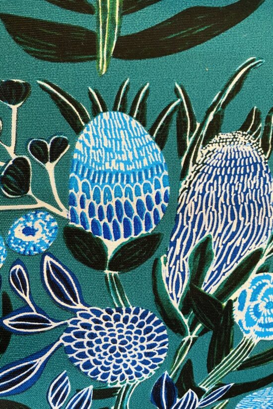 Table Runner Blue Green Wildflowers - Image 3
