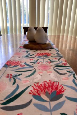 Table Runner Pink Cockatoos