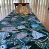 Table Runner Blue Green Wildflowers
