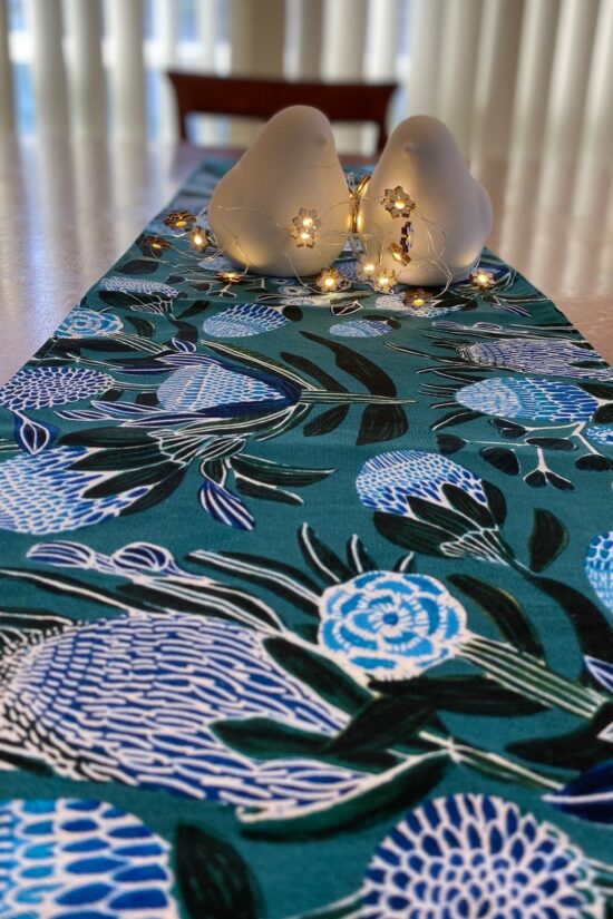 Table Runner Blue Green Wildflowers - Image 2