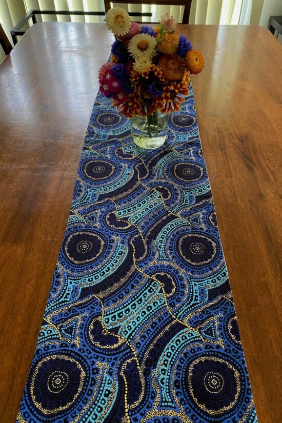 Table Runner Blue Water
