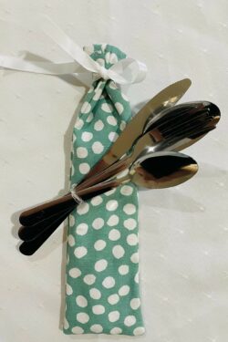Green Dotty Cutlery Pouch