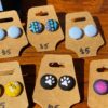 Fabric Button Earrings