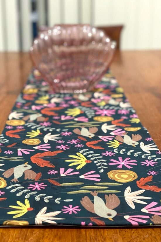 Table Runner Birds and Flowers