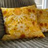 Yellow floral cushion cover